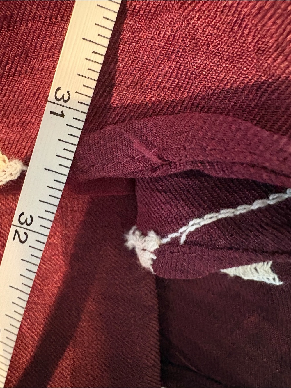Women’s Mini Shirt Dress in Burgundy with White Floral Print - Picture 9 of 10